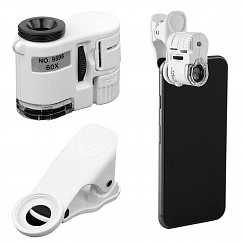 Микроскоп 60х мини с подсветкой (1 LED) и ультрафиолетом Kromatech (9595W/W1), Китай