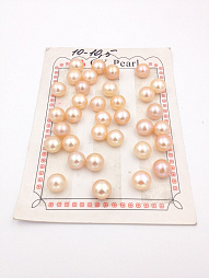 Жемчуг бежевый/розовый круг уплощен. п./сверл.